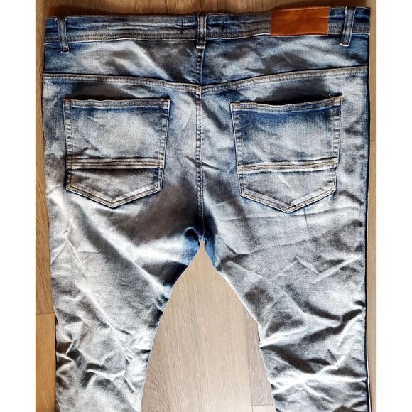 ARKETYPE Jeans Red Racing Stripe Sides 42X32 Men's Distressed 28" Selvege Hems - Picture 10 of 15